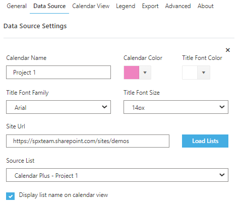 Data Source Settings View