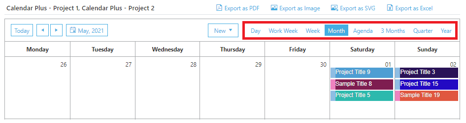 Calendar View Navigation