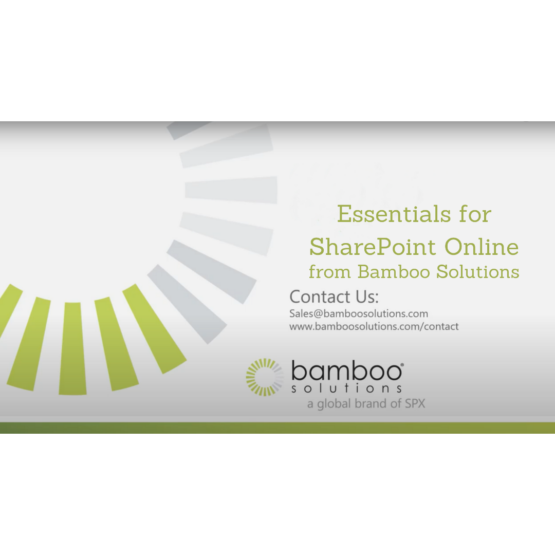Essentials for SharePoint Online from Bamboo Solutions