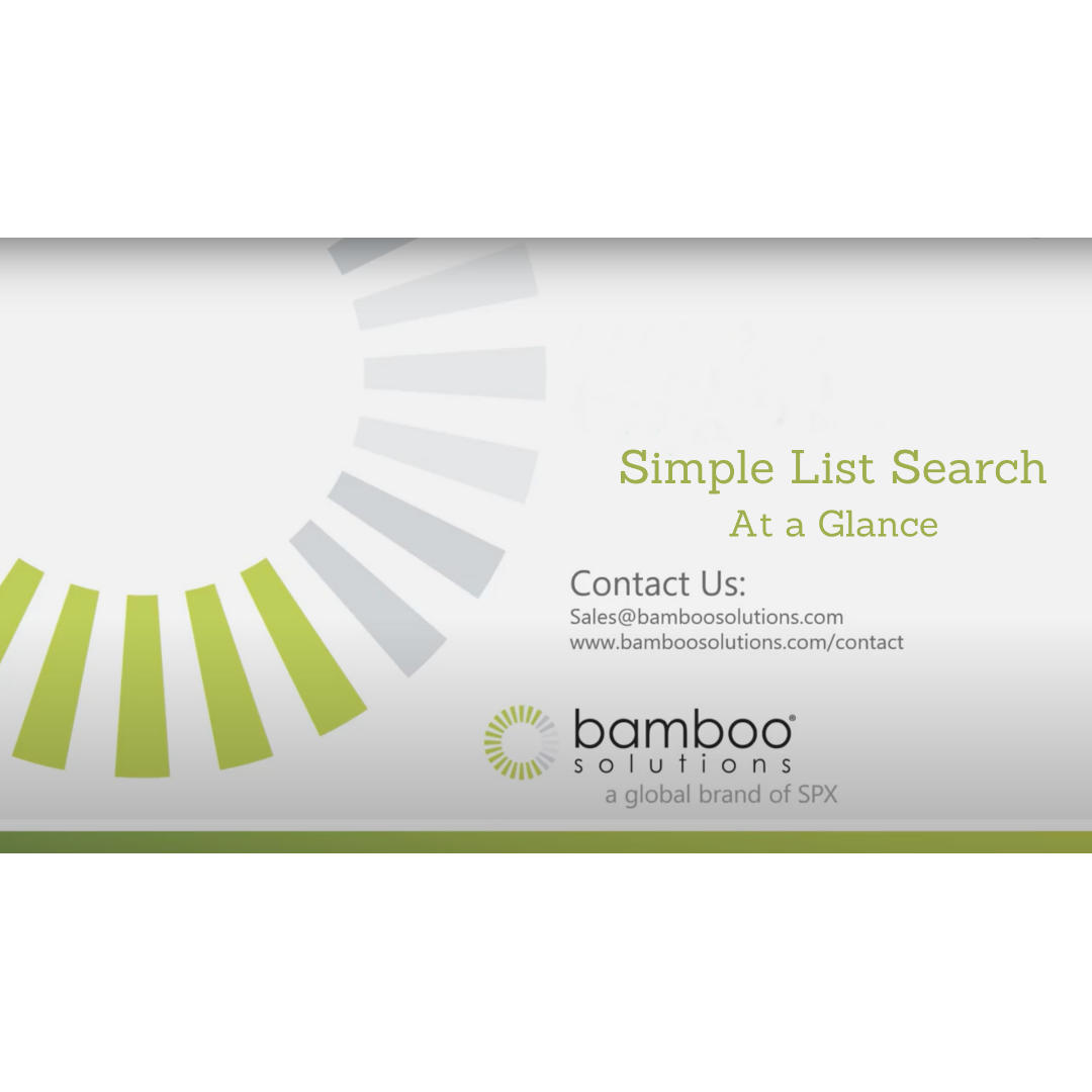 Simple List Search: At a Glance