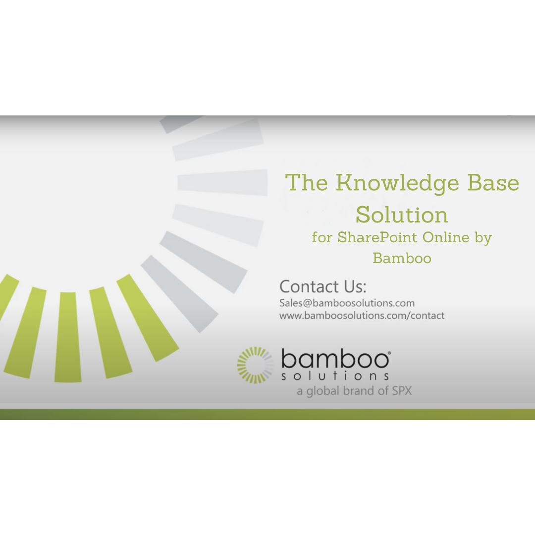 The Knowledge Base Solution for SharePoint Online 