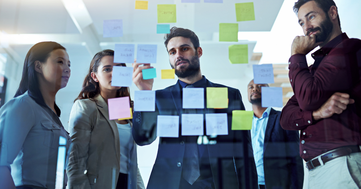Image of a tech team mapping out the Q4 projects